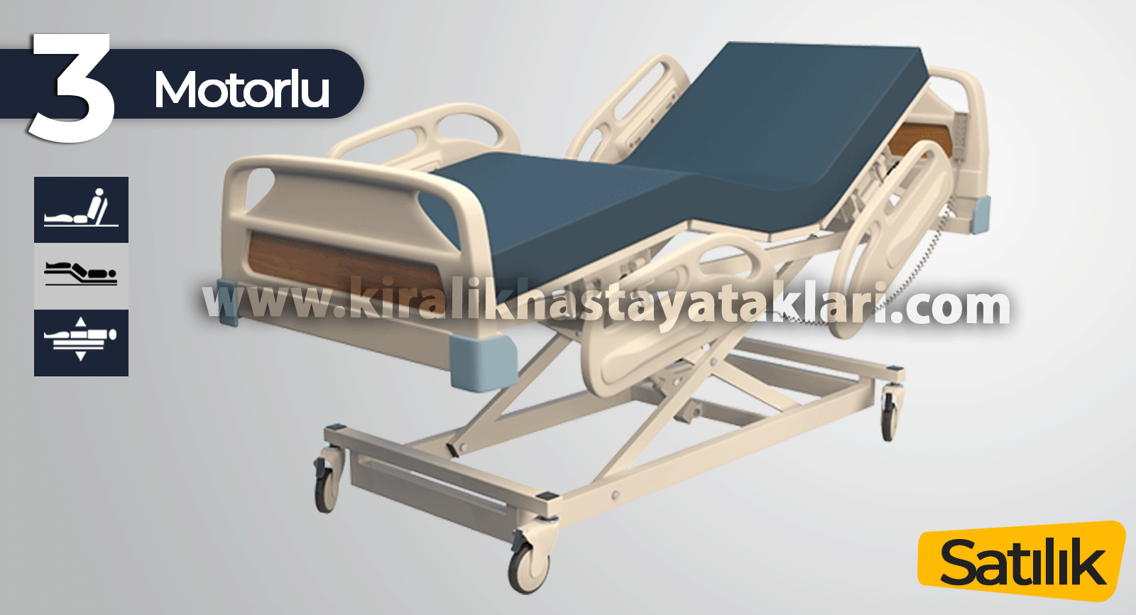 3 Motorlu Asansörlü Hasta Yatağı