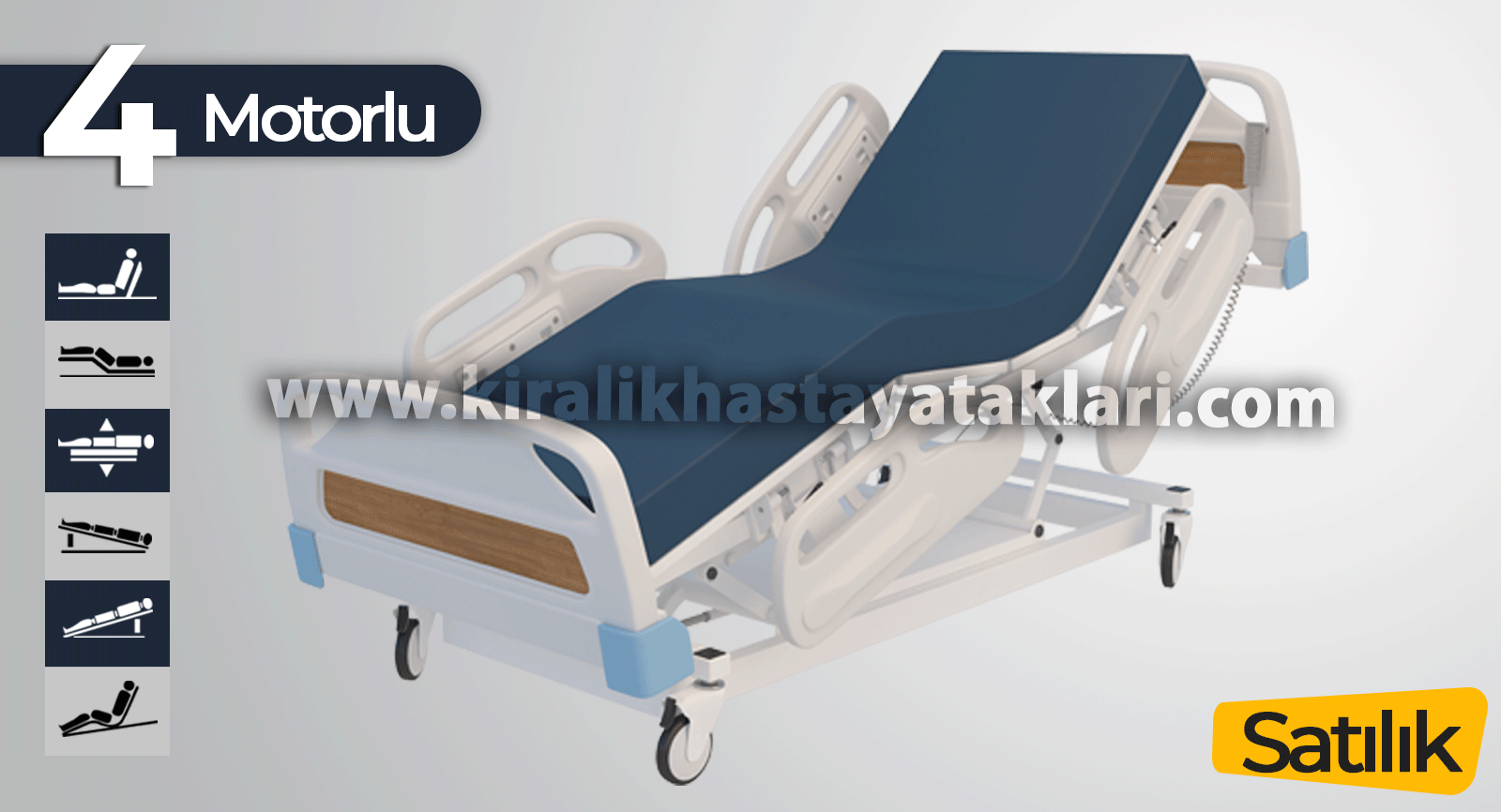 4 Motorlu Yarı Koltuk Pozisyonlu Hasta Yatağı